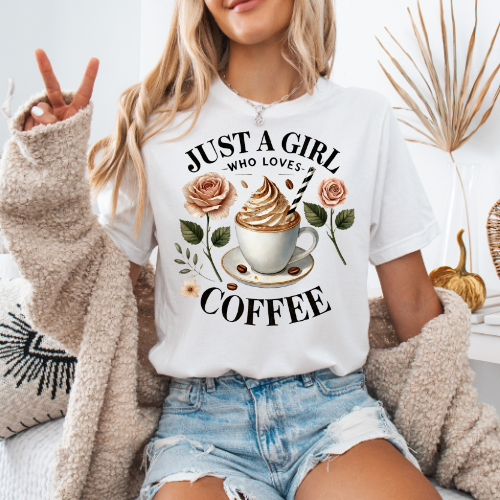 Women's "Just a Girl Who Loves Coffee" T-Shirt